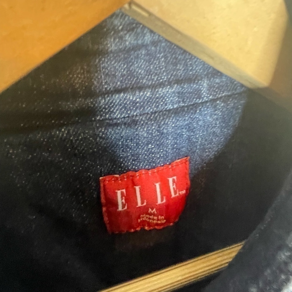 Elle denim short moto long sleeve zipper jacket - Picture 6 of 11